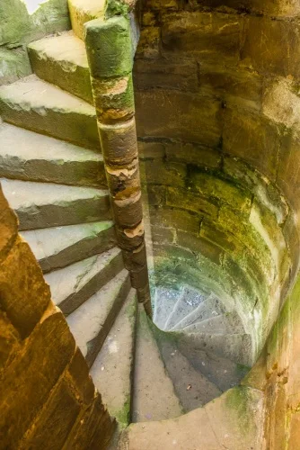 Spiral stairs in the tower house