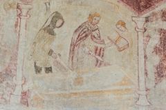 Burying the Dead scene from the Seven Acts of Mercy wall painting