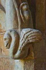 Swan carving on the niche
