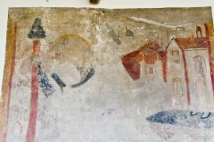 Upper part of the St Christopher wall painting