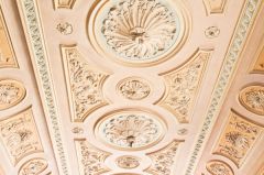 Ornate plasterwork ceilings in the Hall