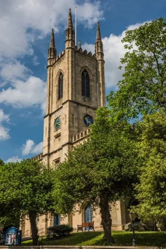 The church tower from High Street