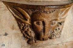 Medieval misericord (a donkey?)