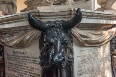 Carved ox on the Oxenden memorial base