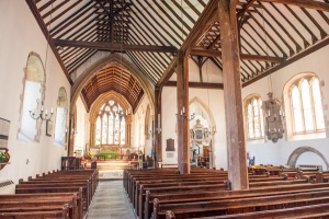The timber nave pillars