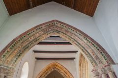 The stencilled chancel arch