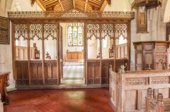 The ornate medieval chancel screen