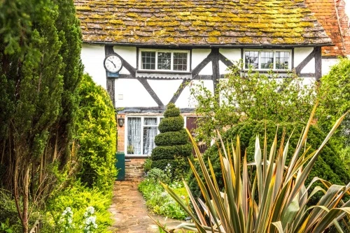 A timber-framed cottage in Wisborough Green