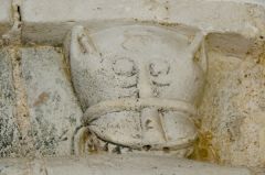 Another grotesque carved head on the south doorway
