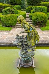 A statue in the sunken garden