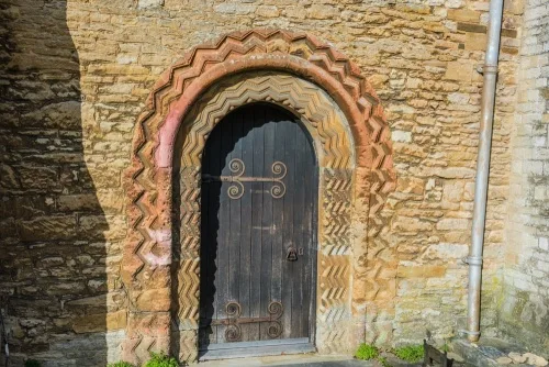 The 12th-century south doorway