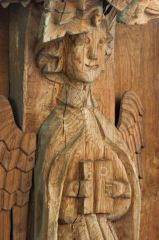 Medieval angel figure on the nave roof