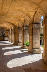 The chapel arcade, facing the main quad