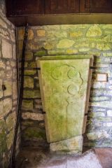 14th century coffin lid from St Aldhelm's Head