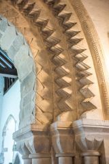 Carving on the 12th century chancel arch