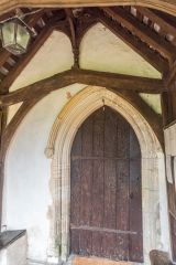 Inside the 14th century porch