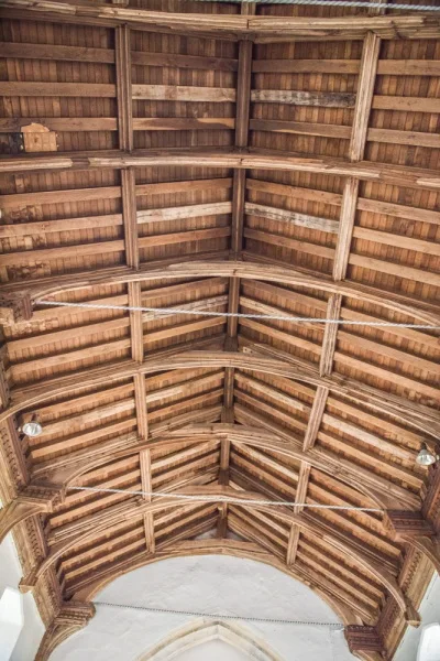 15th century timber roof of the nave
