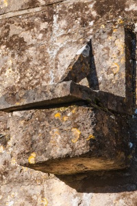 Stone sundial on the porch