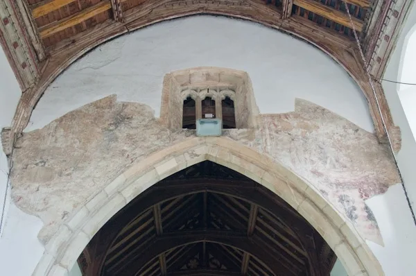 The medieval Doom painting over the chancel arch
