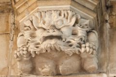 York Guildhall, An ornately carved corbel head in the hall
