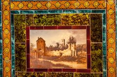 York Guildhall, Richly decorated wall tiles in the Council Chamber