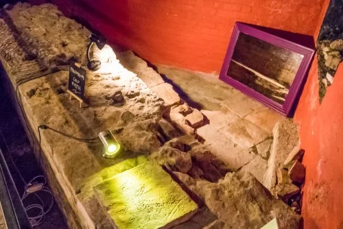 The excavated edge of the Frigidarium