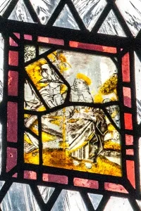 Panel of medieval stained glass