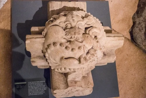 14th-century roof boss from St Mary's Abbey