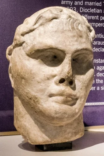 Marble head of the Emperor Constantine