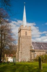 The striking west tower and spire