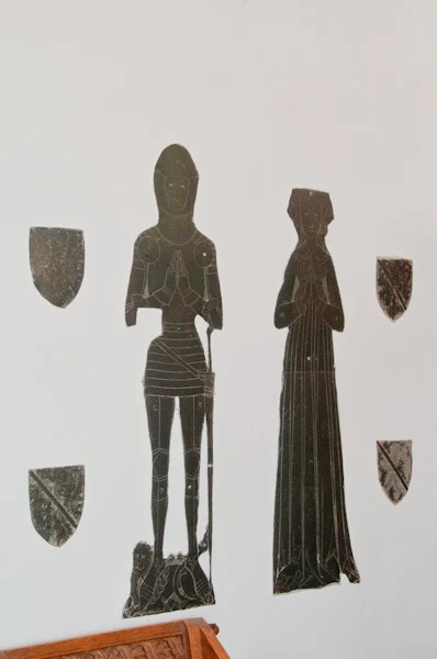 Brasses of John Norwich (d. 1428) and his wife