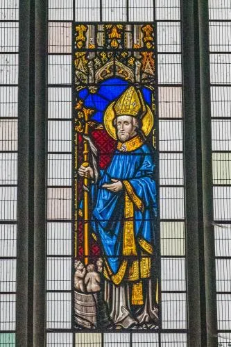St Nicholas of Myra stained glass window