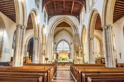 Looking east down the nave
