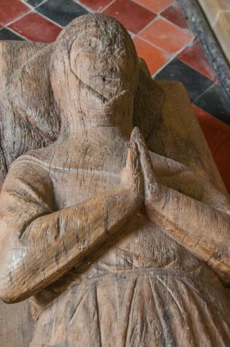 13th-century wooden effigy of a knight