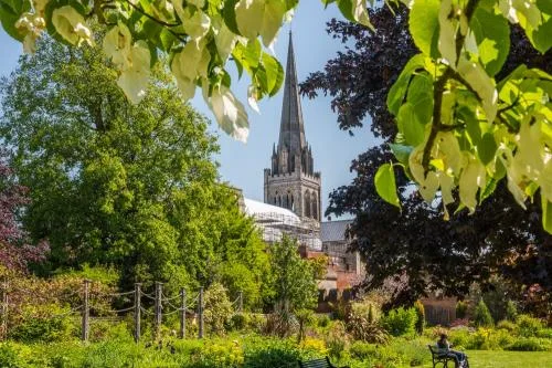 The cathedral from the Bishop's Palace Gardens