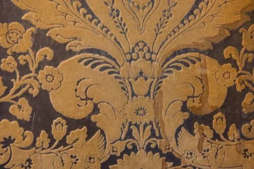 Flocked wallpaper in the State Drawing Room