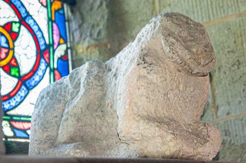 Medieval lion carving