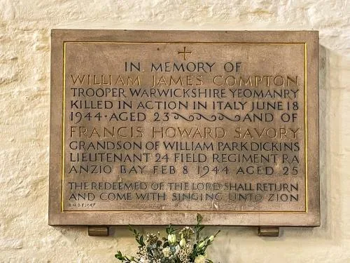 The WWII memorial plaque