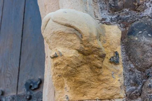 Medieval carved head