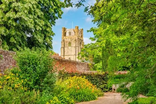 Chichester Cathedral tower from the gardens