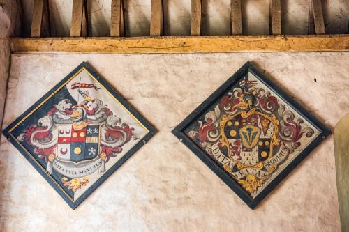 Funeral hatchemts, south aisle