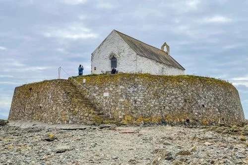 The church and seawall