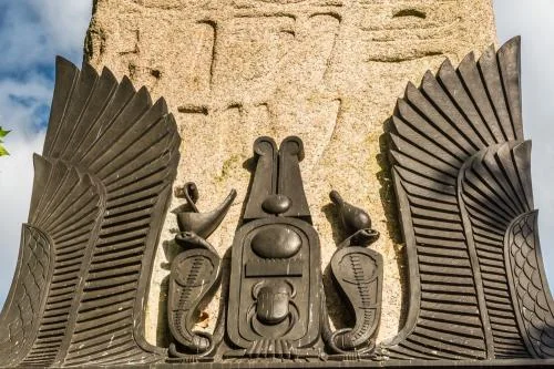 The ornate base of the Needle