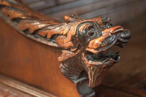 Medieval choir stall carving