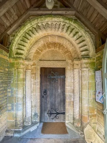 The superb 12th-century doorway