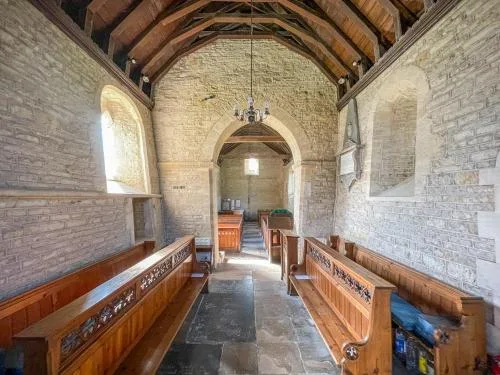 The chancel, looking west (note leaning walls)