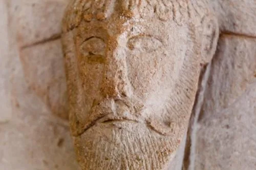 Saxon carving, head of Christ