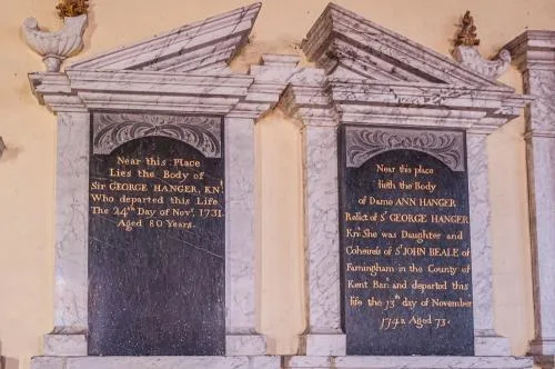 Sir George (d. 1731) and Dame Ann (d. 1742) Hanger