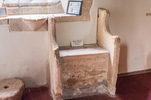 The medieval sedilia, or sanctuary chair