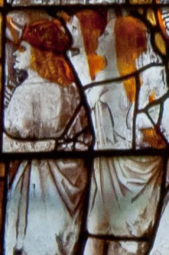 Henry VII figure (left), west window